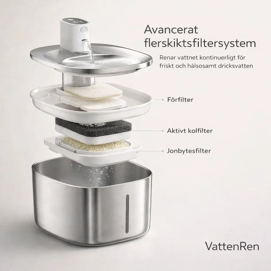 VattenRen – Filtrerat, rinnande vatten för en friskare katt